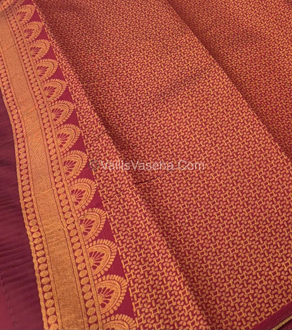 Kanchi Semi Silk  -  Yellow with Red - VVKSS003