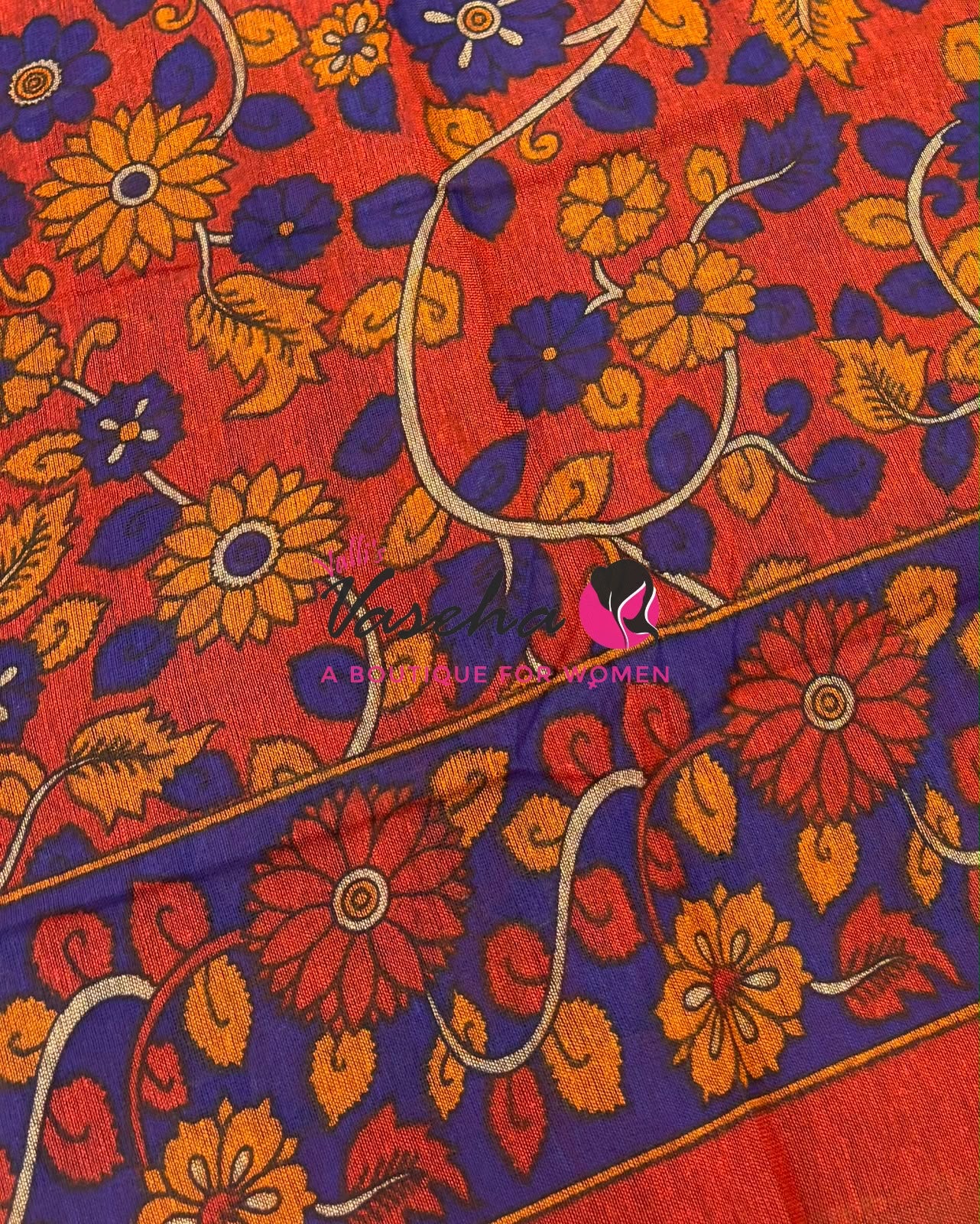 Handloom Cotton Sarees with Kalamkari Blouse - VVKCK004
