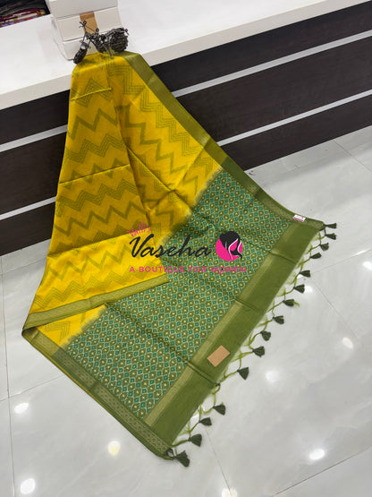 Semi Raw Silk with Zig Zag  Design Weaving - VVRS003