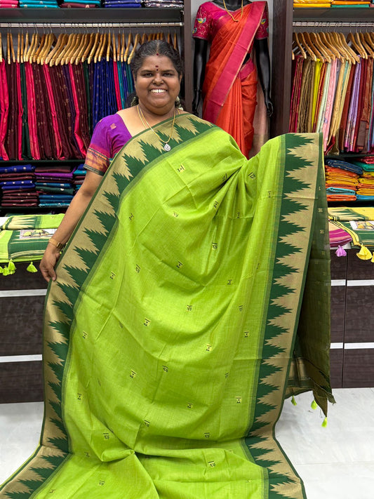 Fancy Mixed Cotton - Green With Green Shade - VVFMC004