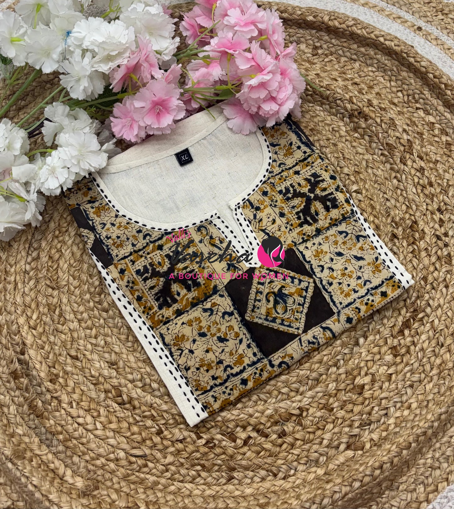 Ready Made - Pure Kalamkari Cotton - Short Kurti - VVRKC003
