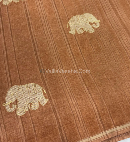 Semi Tussar Silk  - Bisket Shade - VVSTS042