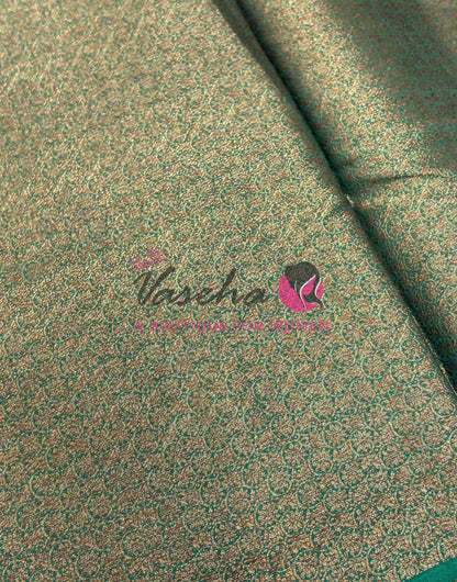 Bamboo Silk Saree- Pink with Green Shade - VVBSS015