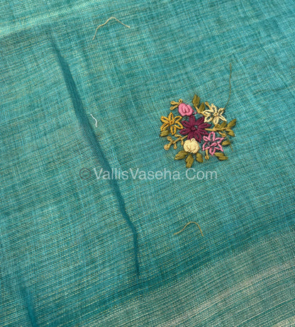 French Knot - Tissue Saree - Blue Shade - VVLFN011