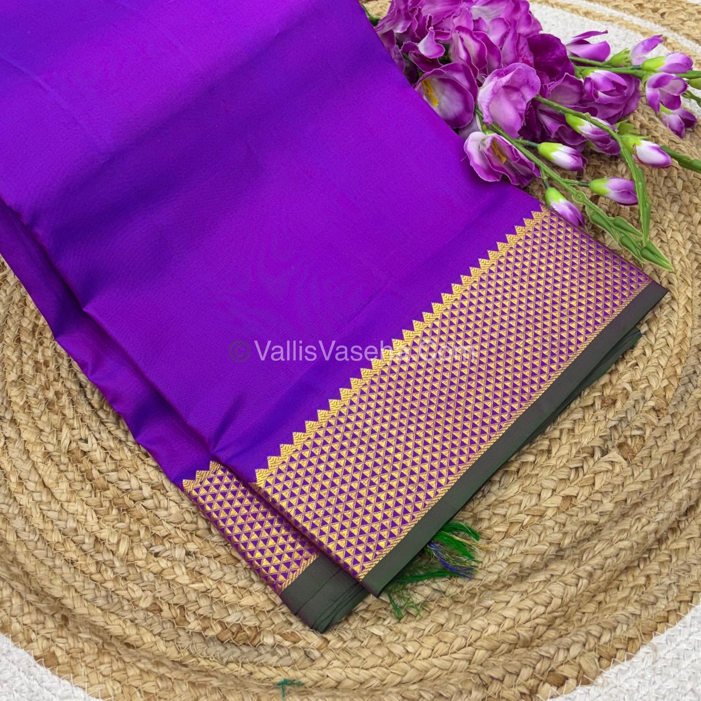 10 yards - Pure Silk - Purple With Green Shade - VVTYPS01