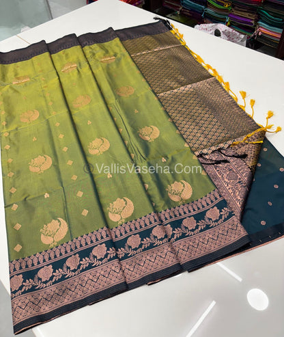 Semi Soft Silk - Dual Tone Shade With  Green Combo -VVSSS027