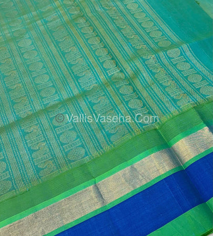 Pure Korvai Silk Cotton Saree - Temple border - VVKSC001