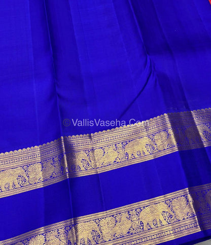 Pure Vintage Korvai Kanchipuram Silk Saree - Red & Blue Combo - VVPS021
