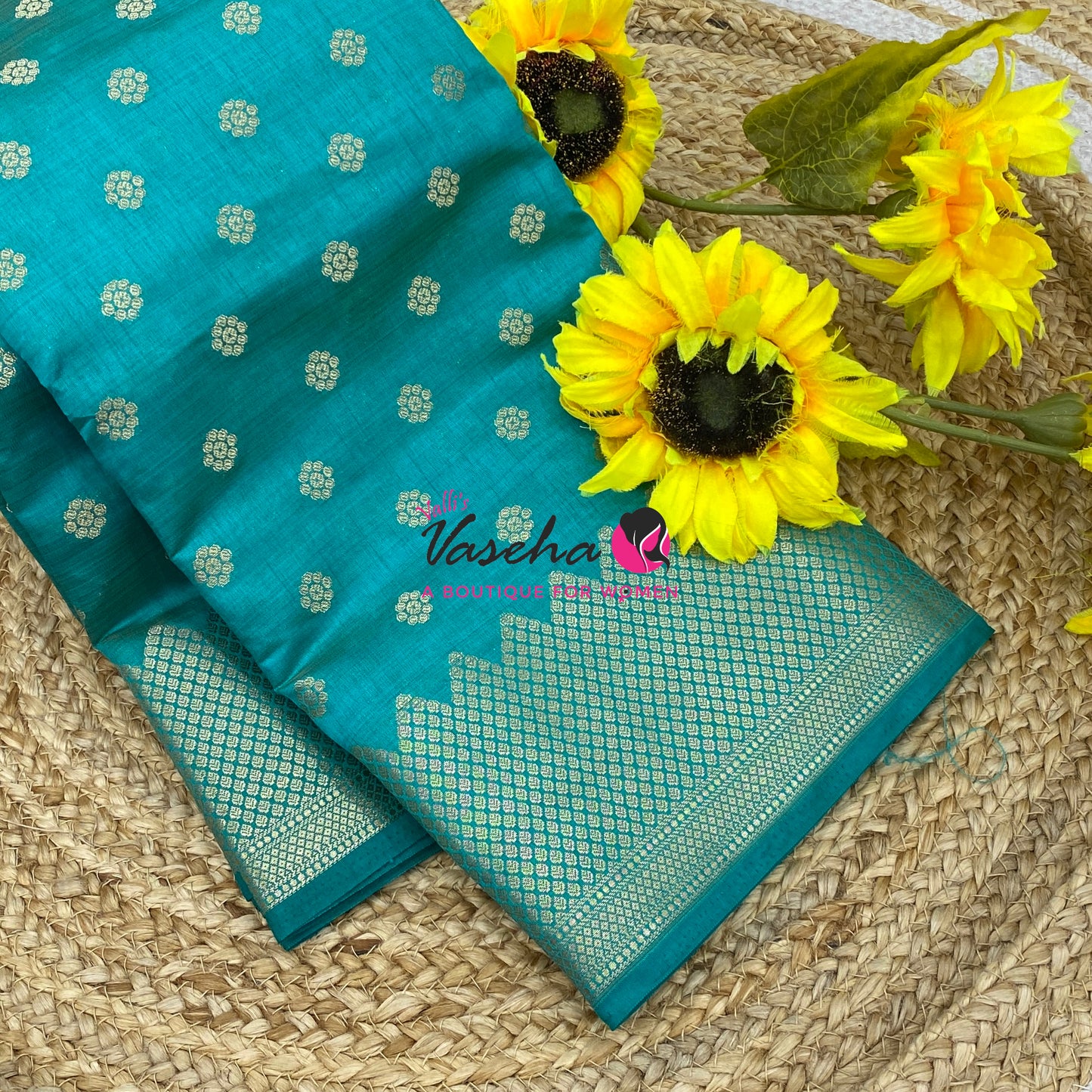 Semi Tussar Silk Saree | Blue Shade |VVSTS057