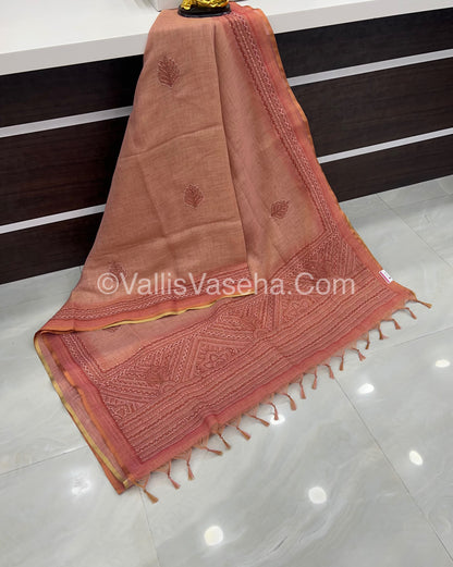 French Knot - Linen Tissue Saree - VVLFN004