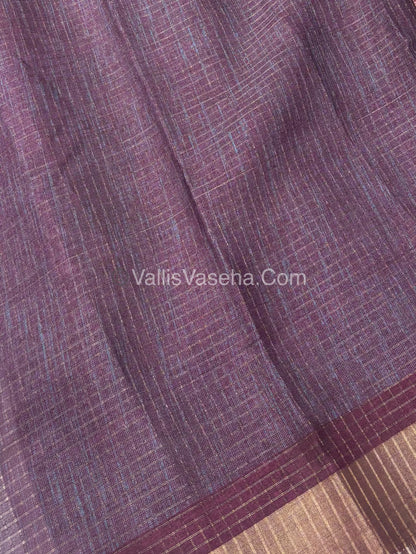 Light Weight Fancy Mixed Kota Cotton - Floral Design Printed Saree - Wine Shade - VVKPC002