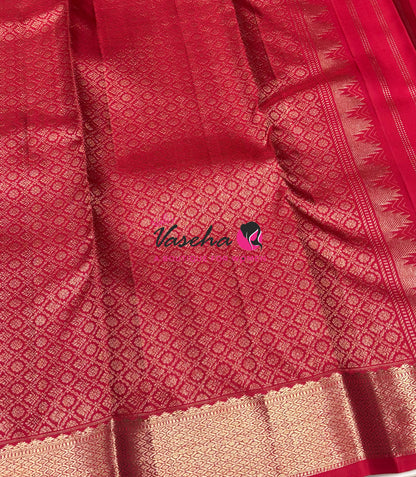 Pure Kanchipuram Silk Saree -  Red Shade - VVPS093