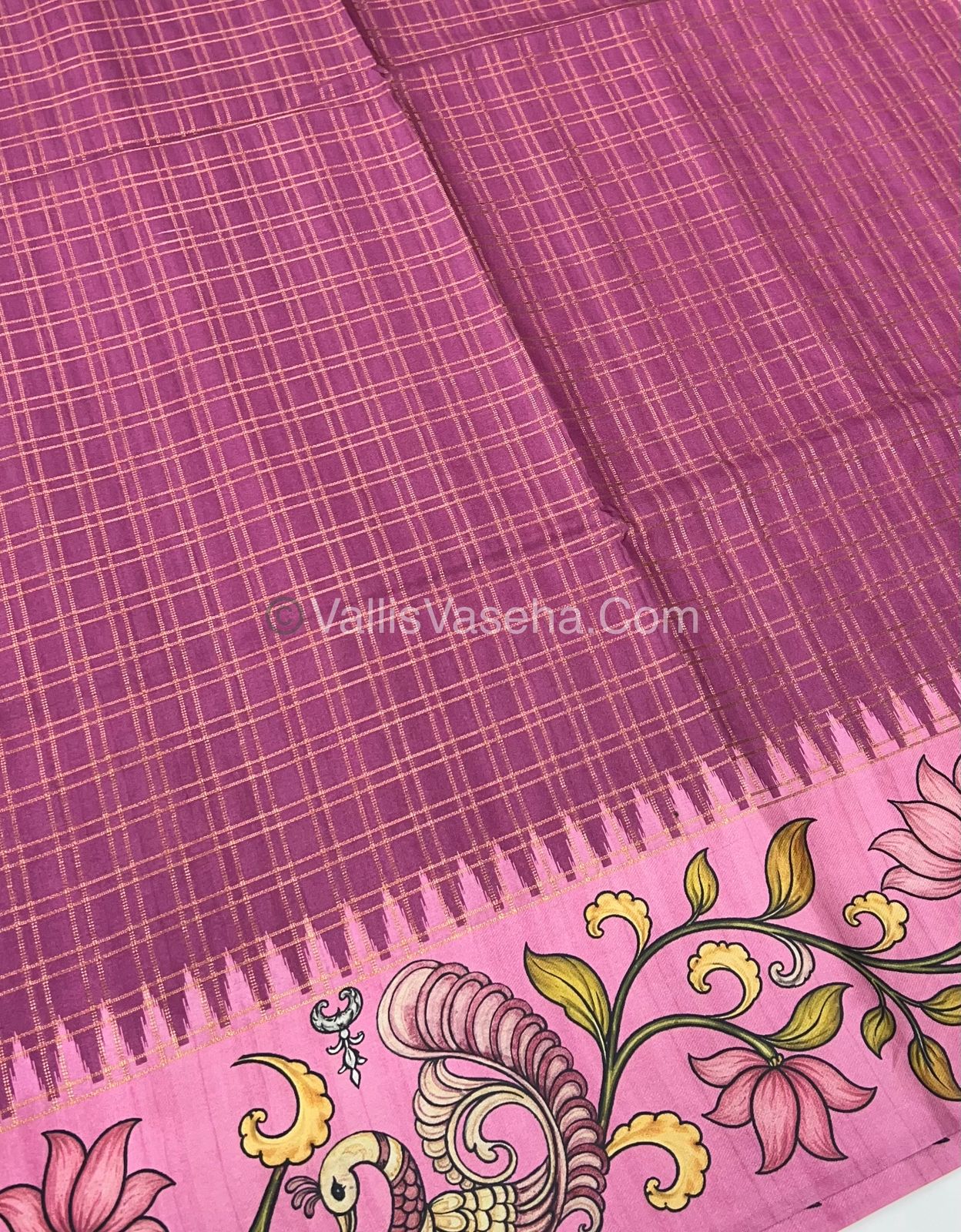 Semi Tussar Silk - Pink With Pink Shade  - VVSTS040