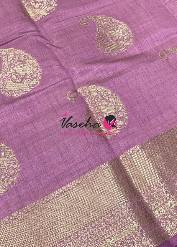 Semi Tussar Silk Saree | Onion Pink Shade |VVSTS055