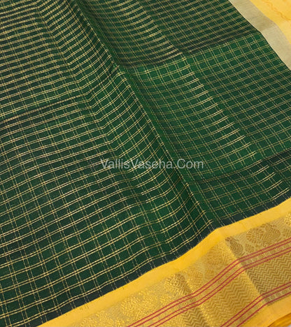 Pure Korvai Silk Cotton - Green & Cream Combo - VVKSC010