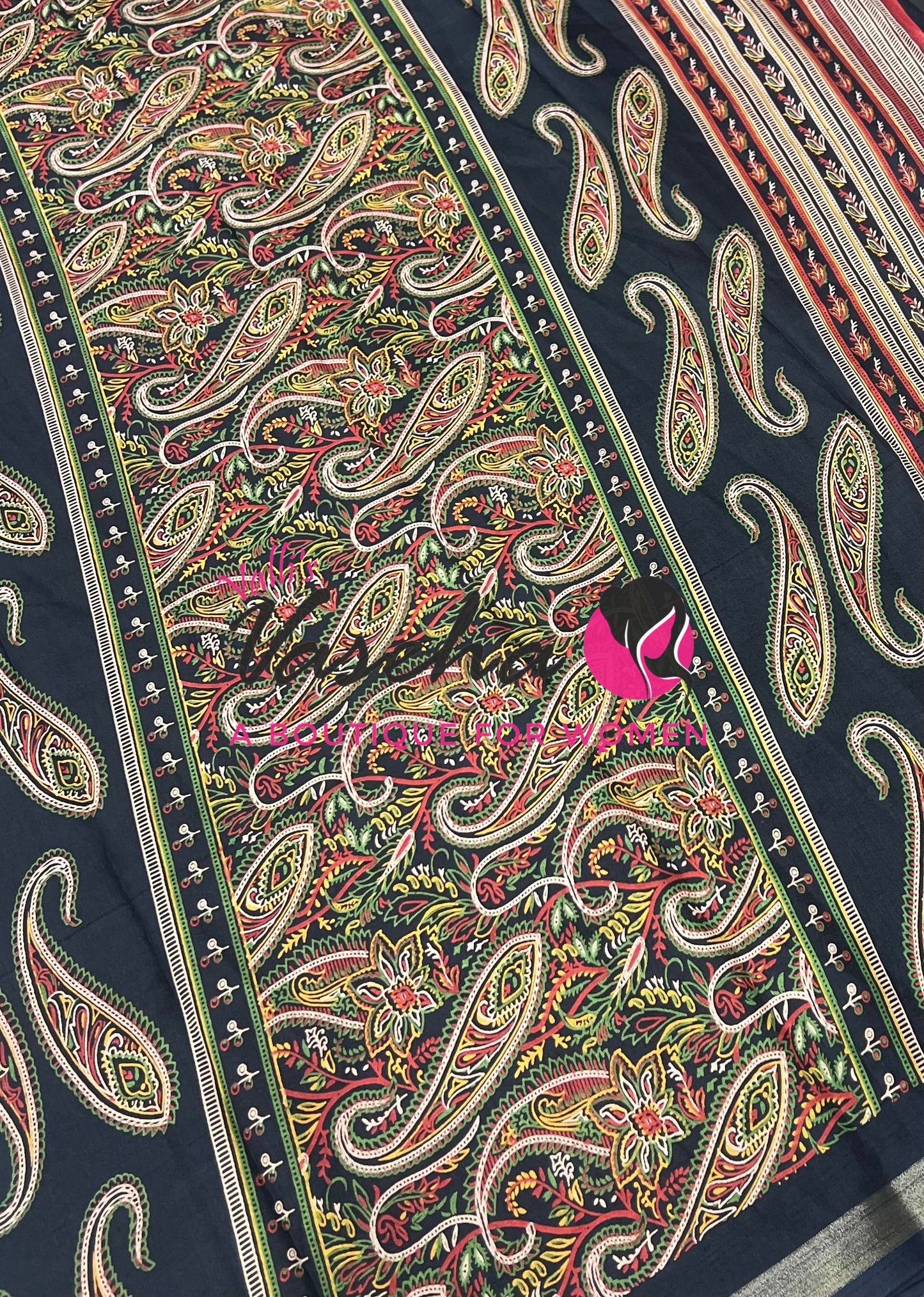 Casual Wear - Fancy Printed Silk  - Black Shade - VVFPS001
