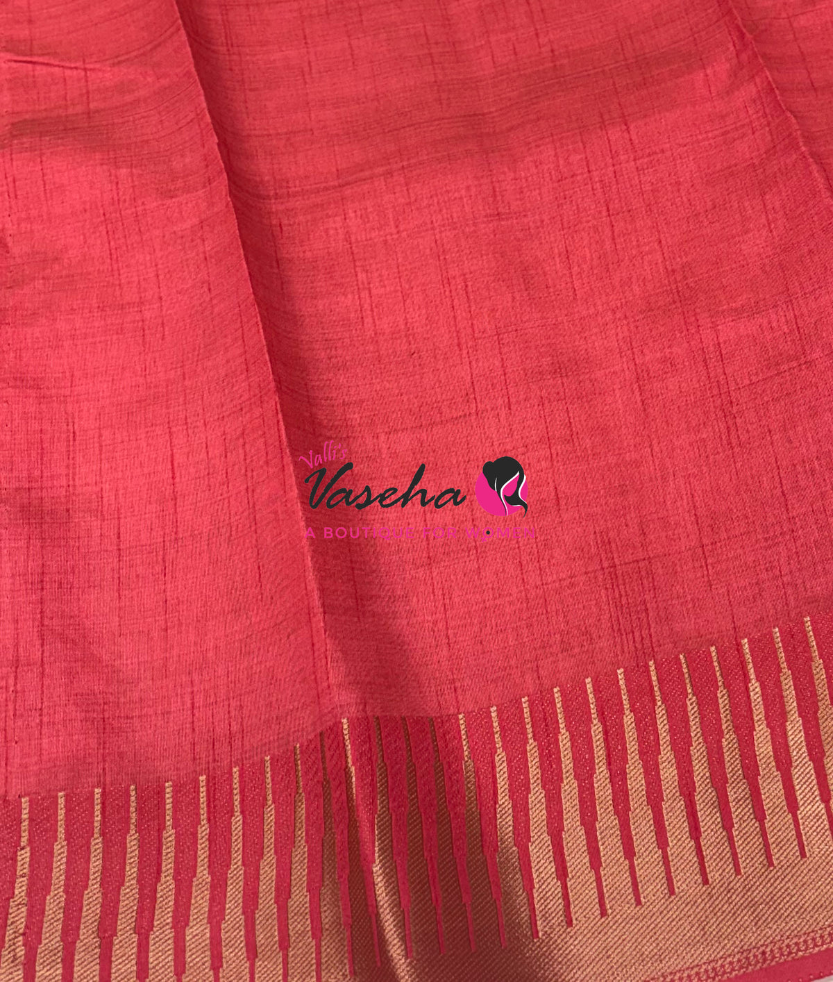 Semi Tussar Silk Saree | Peach Shade |VVSTS051