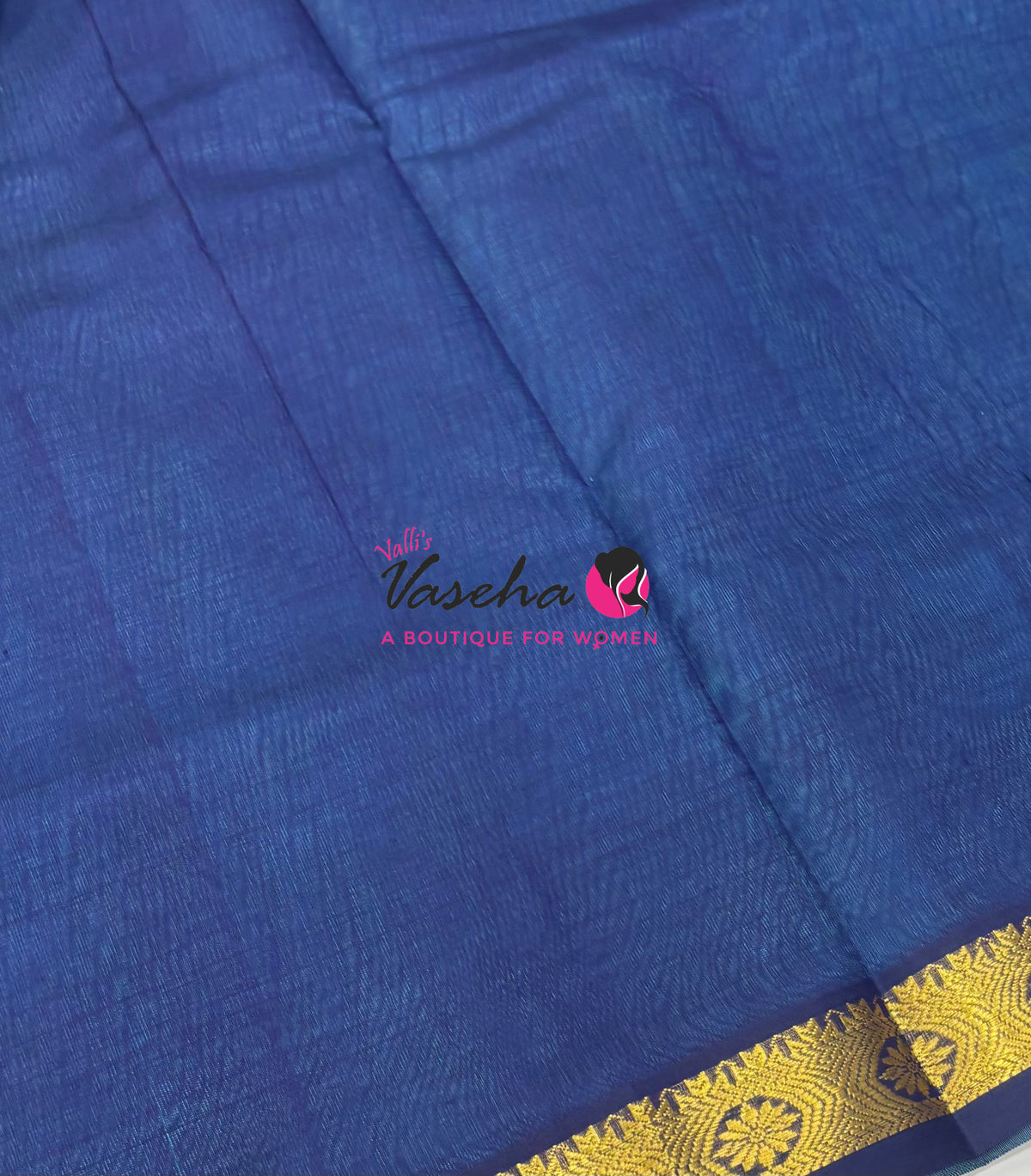 Pure Silk Cotton Sarees - Blue With Blue - VVPSC017