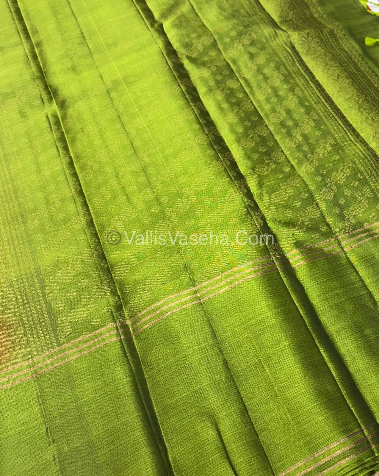 Half Mix - Pure Soft Silk Saree - Long Retta Petta Border with Butta - VVPSS076
