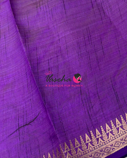 Semi Tussar Silk Saree | Purple Shade |VVSTS072