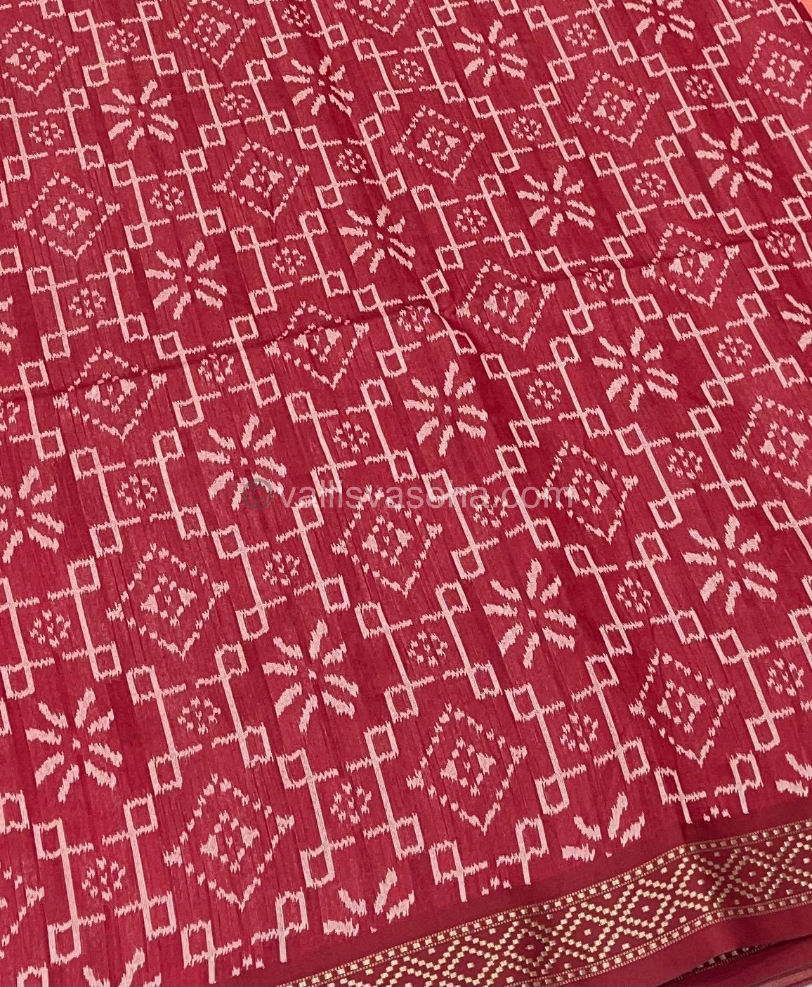 Semi Raw Silk with Zig Zag  Design Weaving - VVRS003