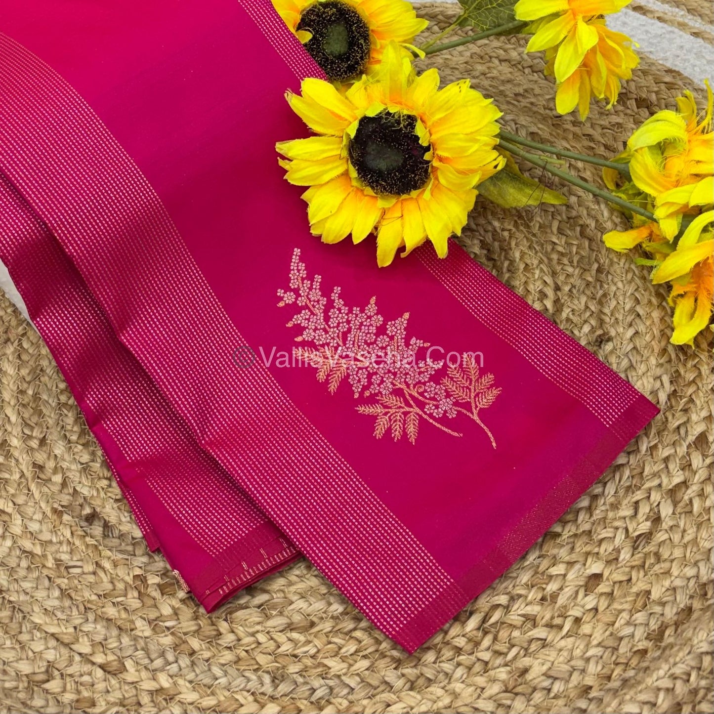 Semi Soft Silk - Border less - Rani Pink Shade -VVSSS026