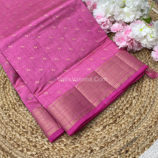 Semi Tussar Silk - Grand Pallu  - Light Pink Shade - VVSTS020