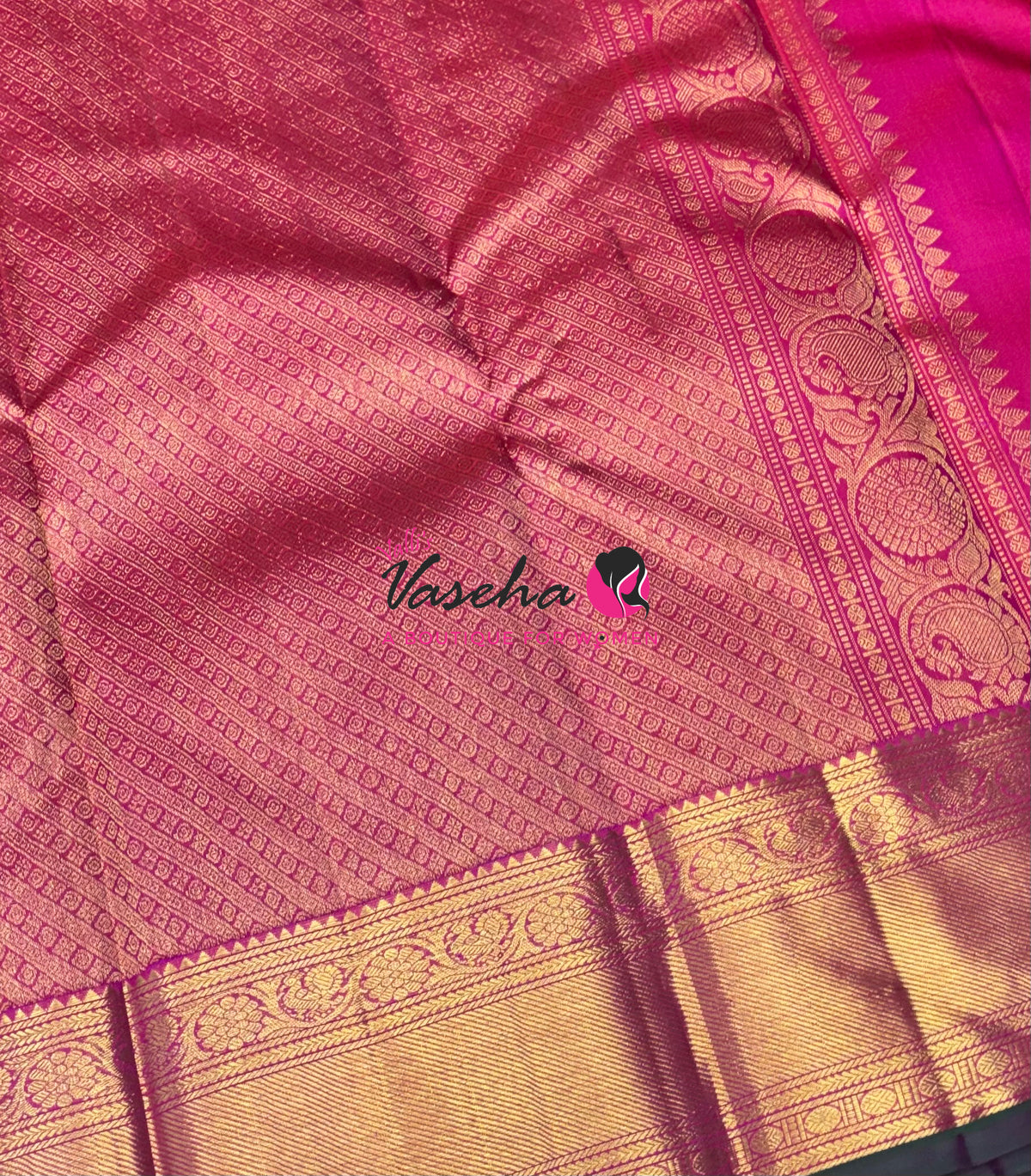 Pure Kanchipuram Silk Saree - Pink Shade - VVPS040