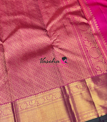 Pure Kanchipuram Silk Saree - Pink Shade - VVPS040