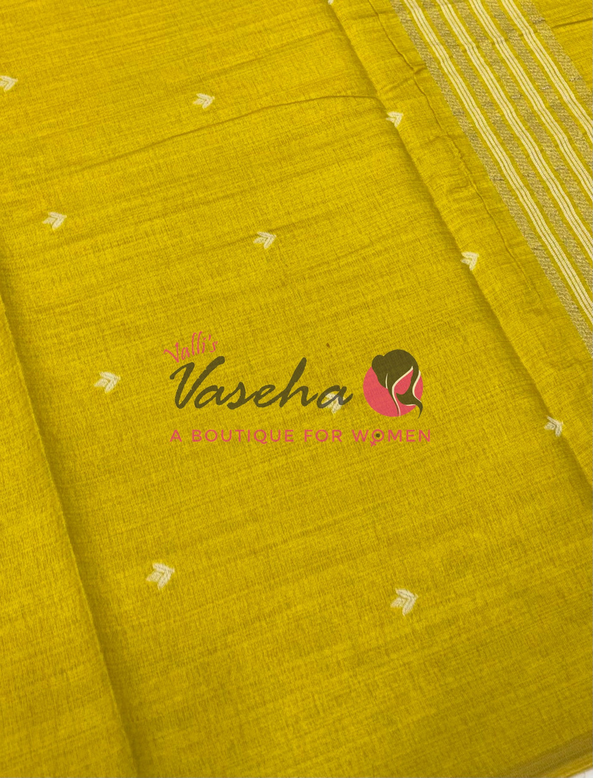 Semi Gicha Tussar Silk - Lemon Green Shade - VVGTS002