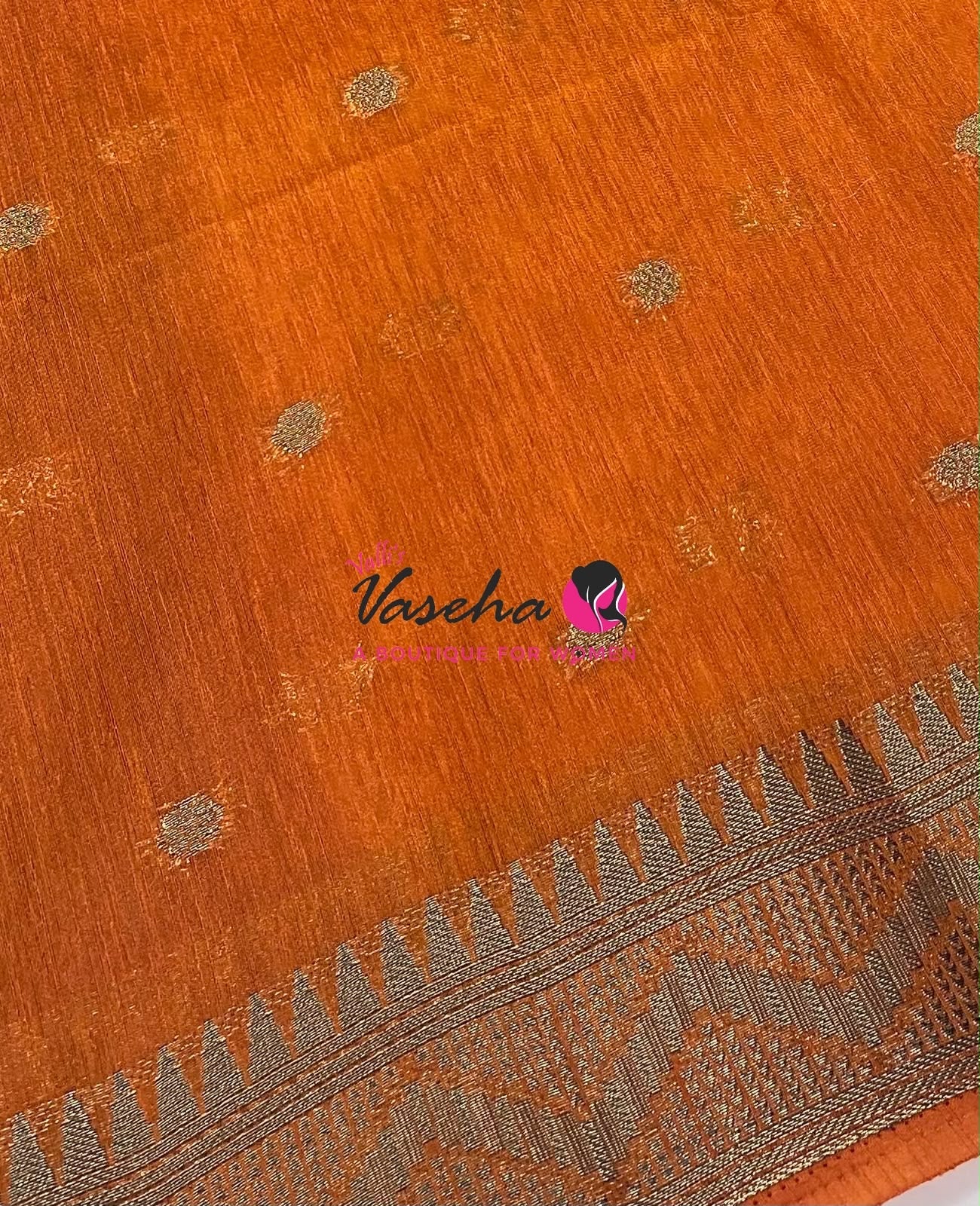 Semi Jute Silk Saree - Wine With Orange Shade- VVSJS002