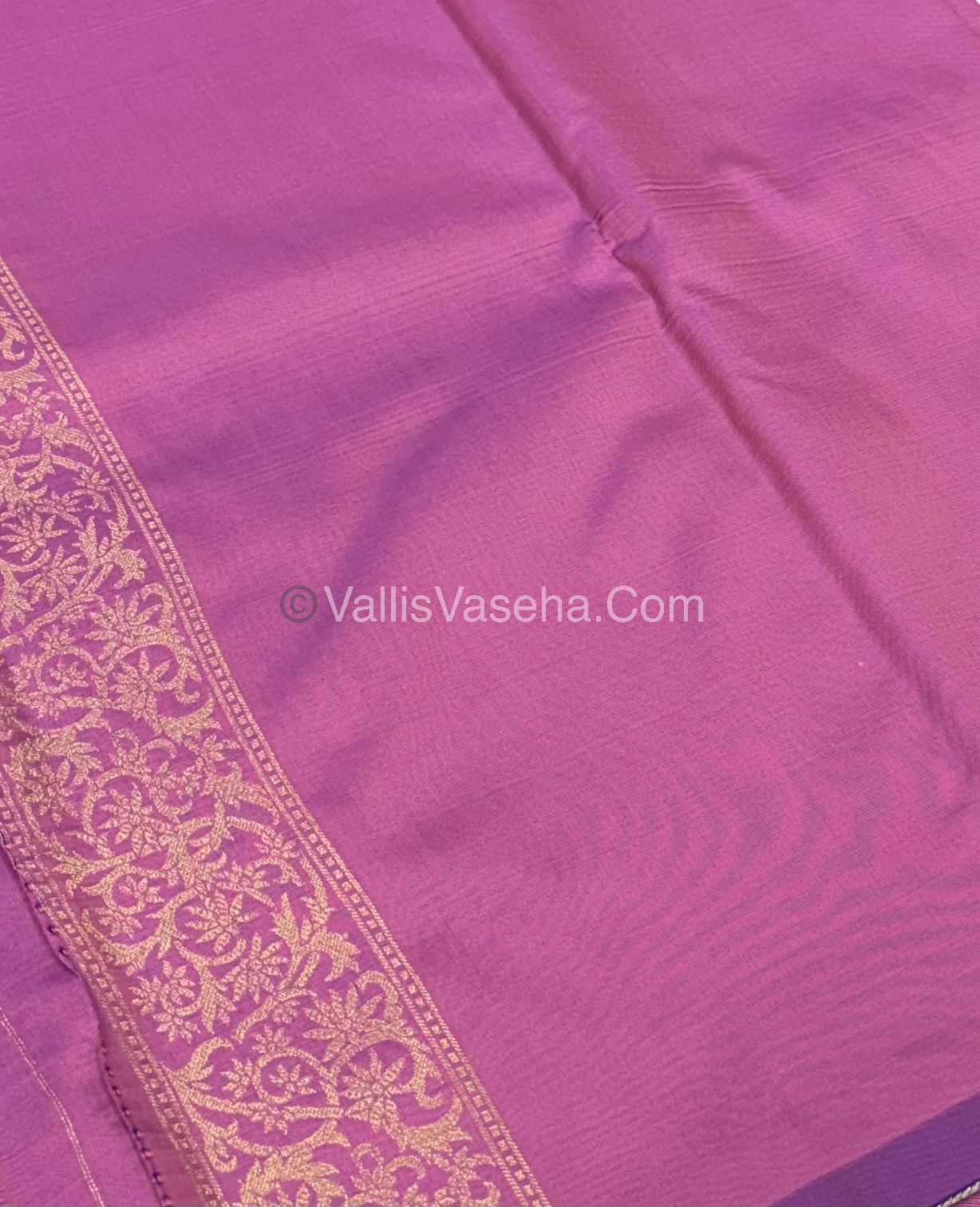 Semi Soft Silk - Border less - Onion Pink Shade -VVSSS025