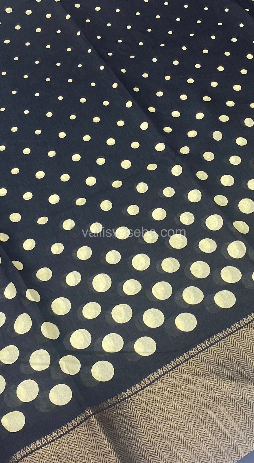 Semi Dola Silk - Polka Dots - Black Shade - VVSDS003