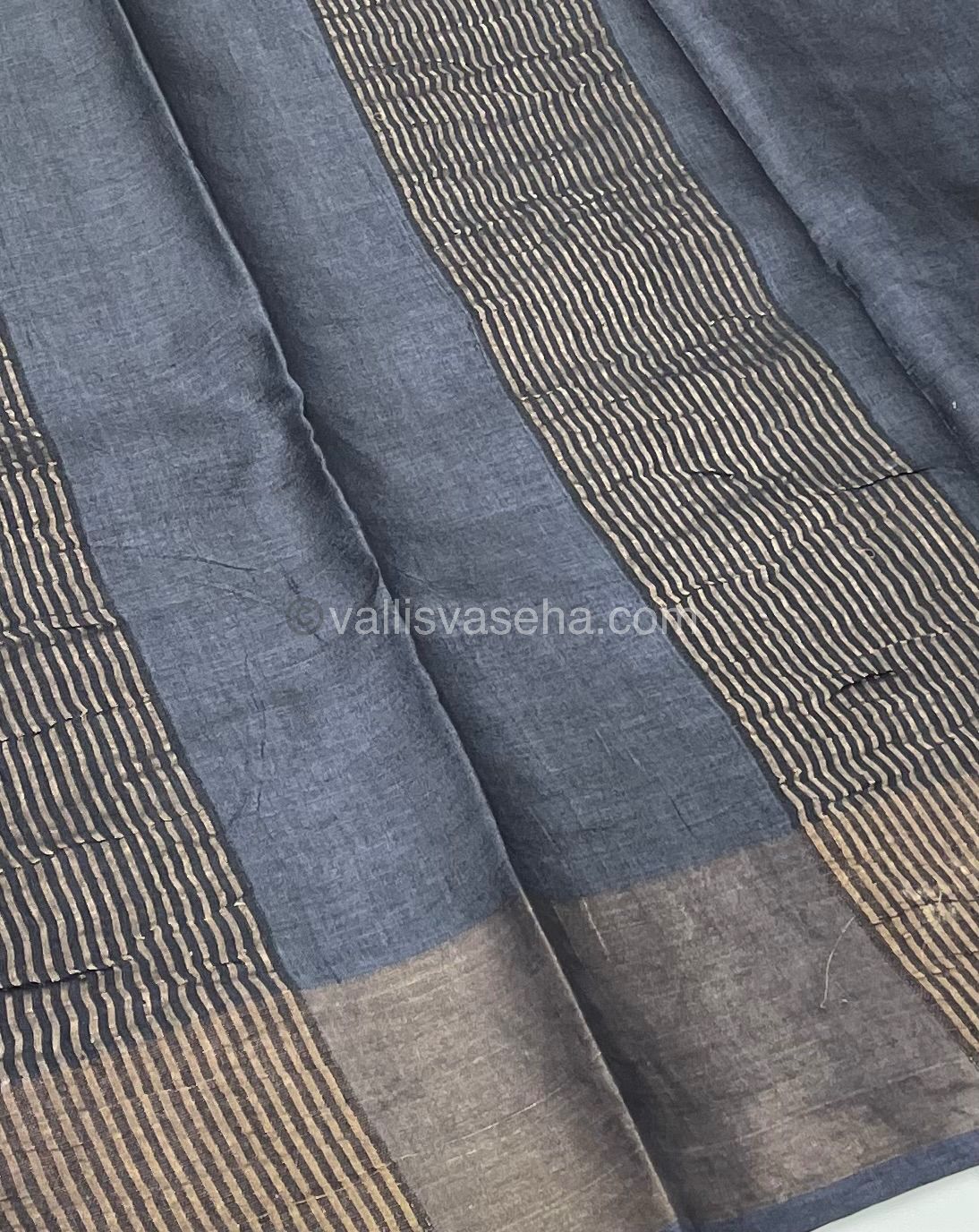 Pure Tussar Silk - Black Shade - VVPTS001