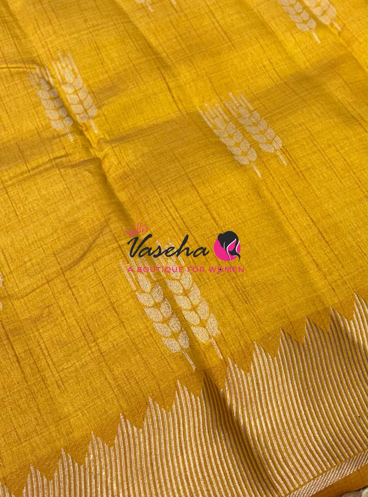 Semi Tussar Silk Saree | Yellow Shade |VVSTS051
