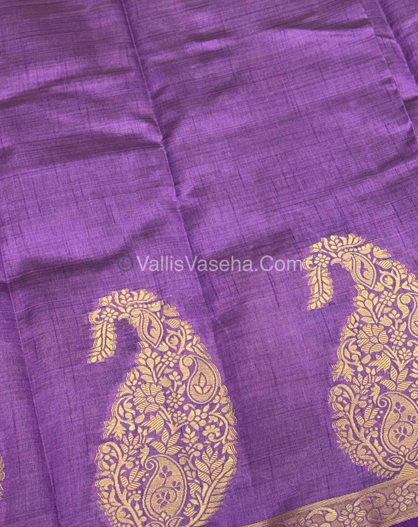 Semi Tussar Silk - Big Mango - ￼Lavender Shade - VVSTS002