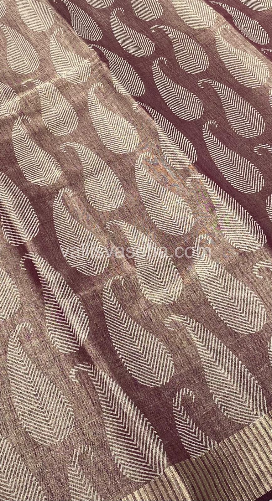 Semi Tussar Silk - Brown Shade - VVSTS001