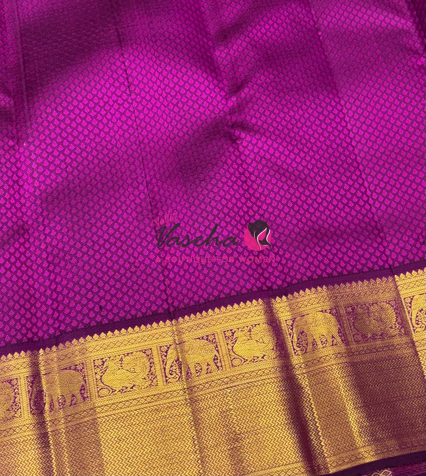 Pure Vintage Korvai Kanchipuram Silk Saree - Cream & Purple Combo - VVPS038