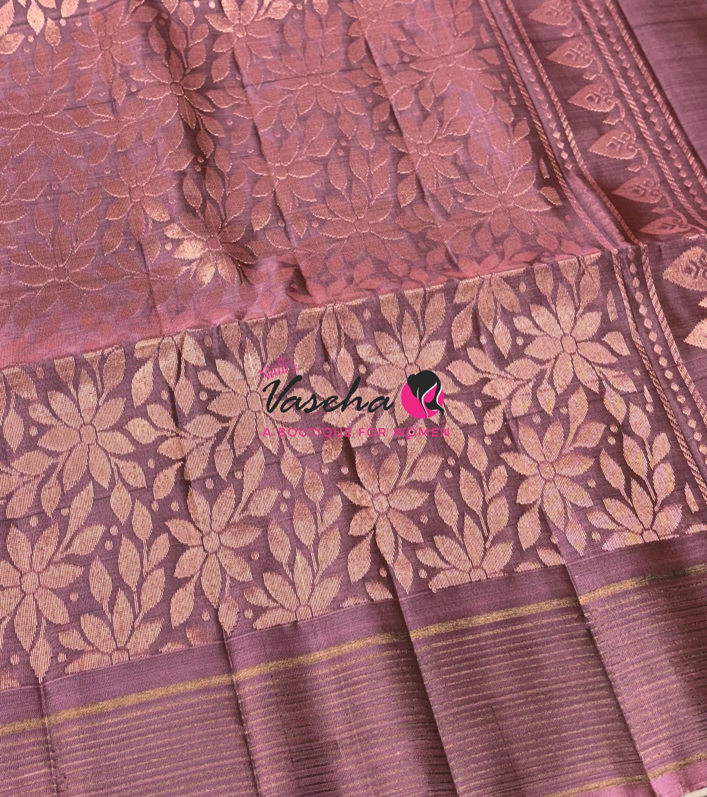 Half Mixed  Soft Silk Saree - (1.75 warp) Green & Onion Pink - VVPSS090