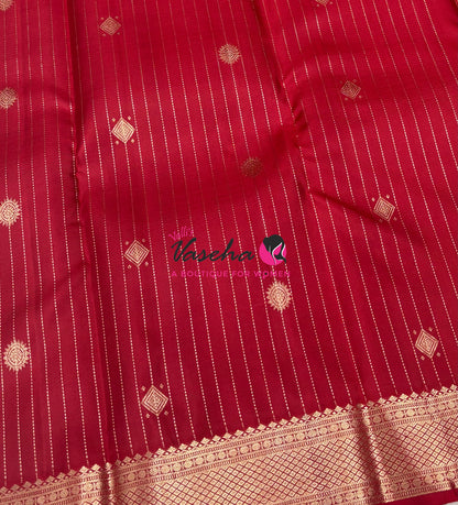 Pure Kanchipuram Silk Saree - Vairavoosi Design  - Maroon Shade  - VVPS087