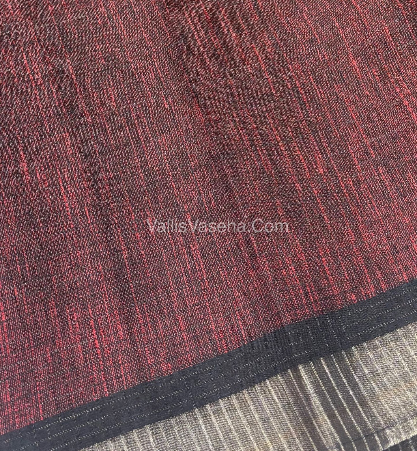 Light Weight Fancy Mixed Kota Cotton - Floral Design Printed Saree - Black Shade - VVKPC002