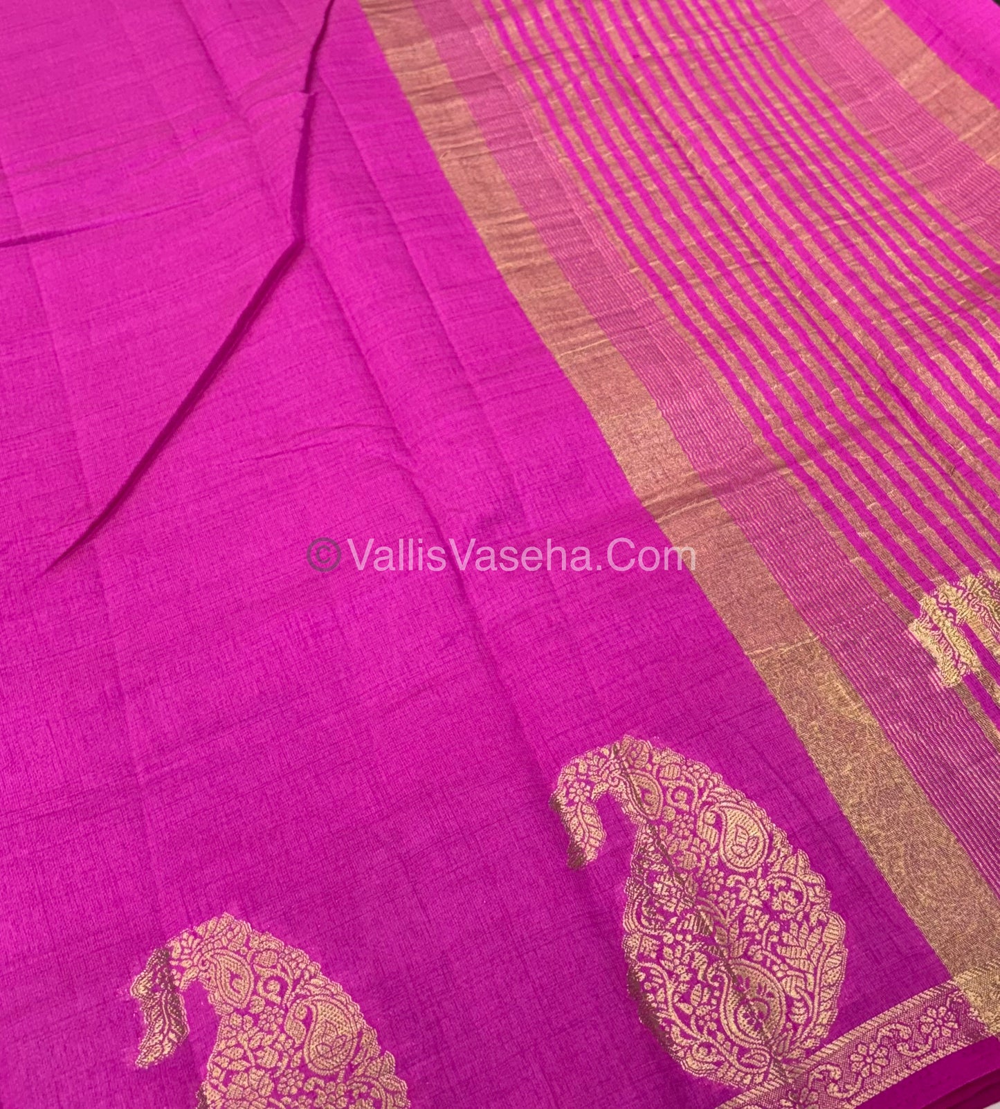 Semi Tussar Silk - Small Mango - Pink  Shade - VVSTS002