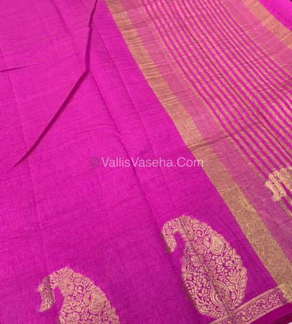 Semi Tussar Silk - Small Mango - Pink  Shade - VVSTS002