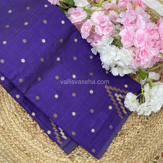 Cherry Tussar - Semi Tussar Silk - Violetish Blue  Shade - VVSTS009