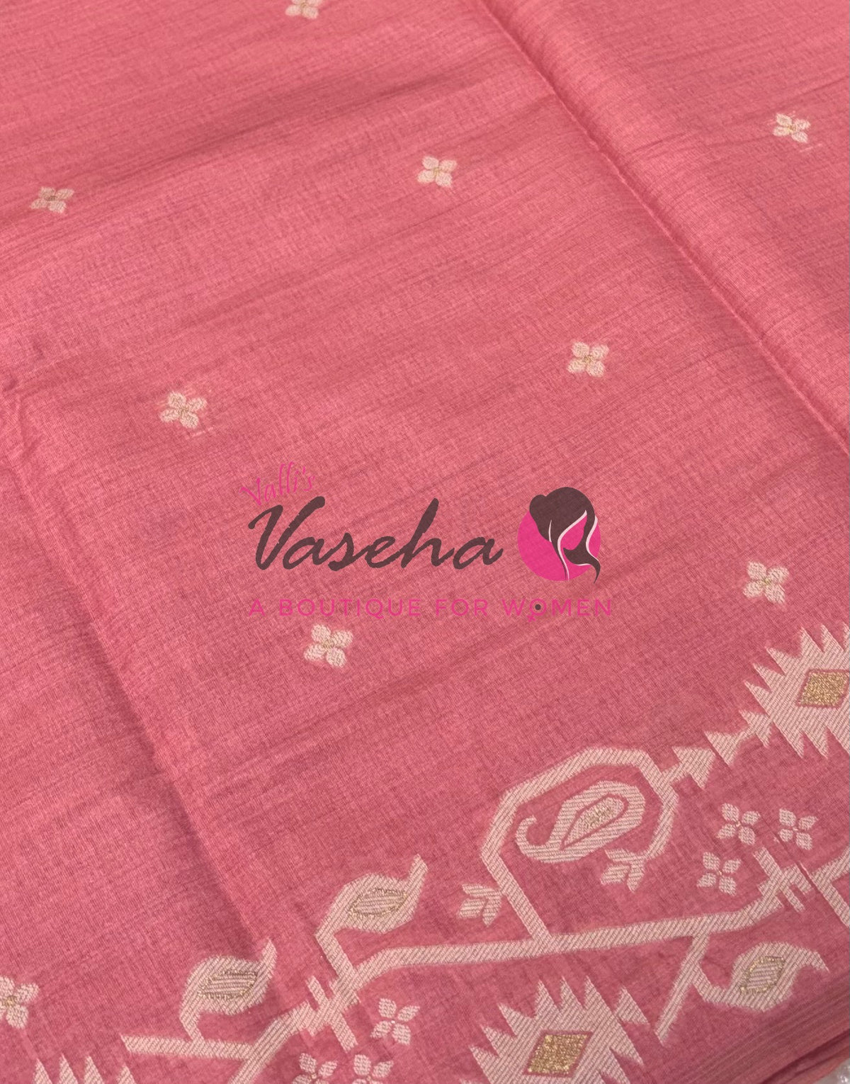 Semi Gicha Tussar Silk - Peach Shade - VVGTS002