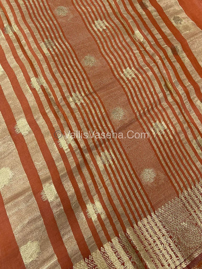 Semi Tussar Silk Saree |Rust shade |VVSTS044