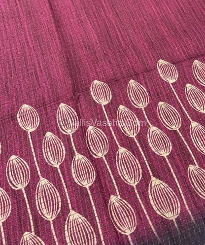 Art Tussar / Art Silk - Pink & Dark Purple - VVATS001