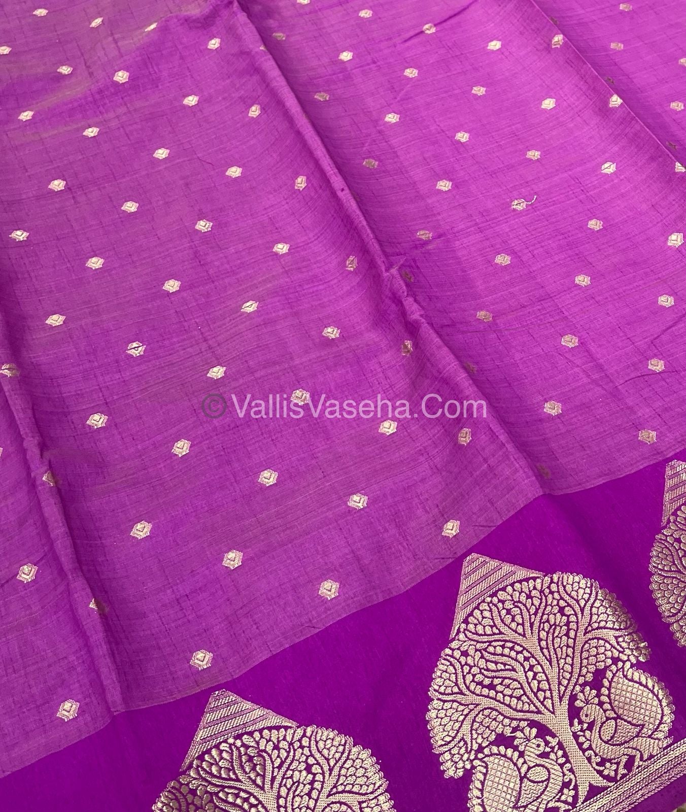 Semi Tussar Silk Saree - Purple shade - VVSTS036