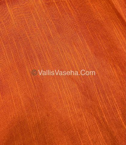 Bhagalpuri Silk - Dark Pink With Orange - VVBS005