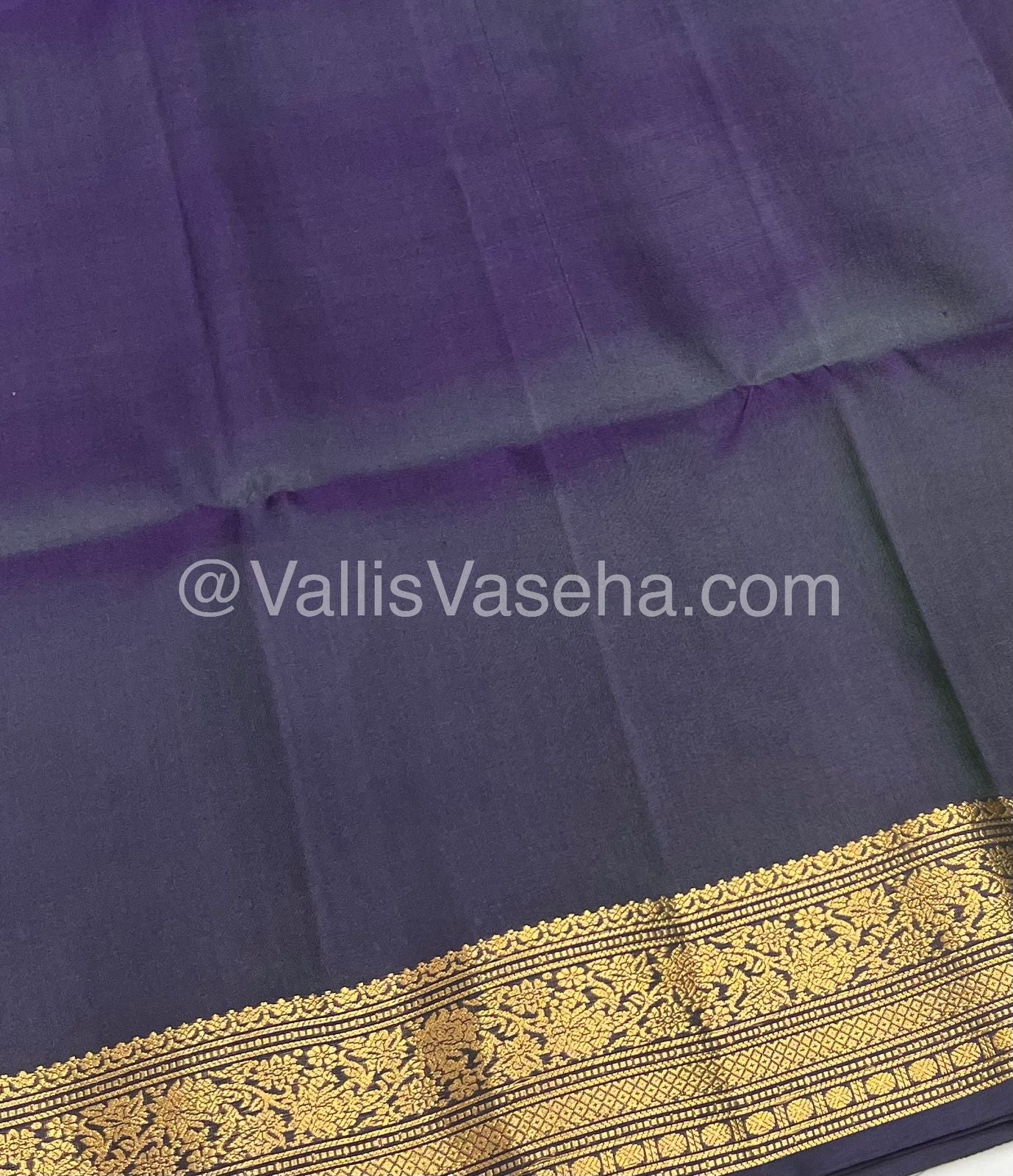 Pure Soft Silk Saree - Kanchi Border - Green & Manthulir Greenish Purple Combo - VVPSS046